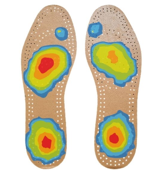 Druckverteilung ohne impaect Einlegesohle - hohe Druckspitzen