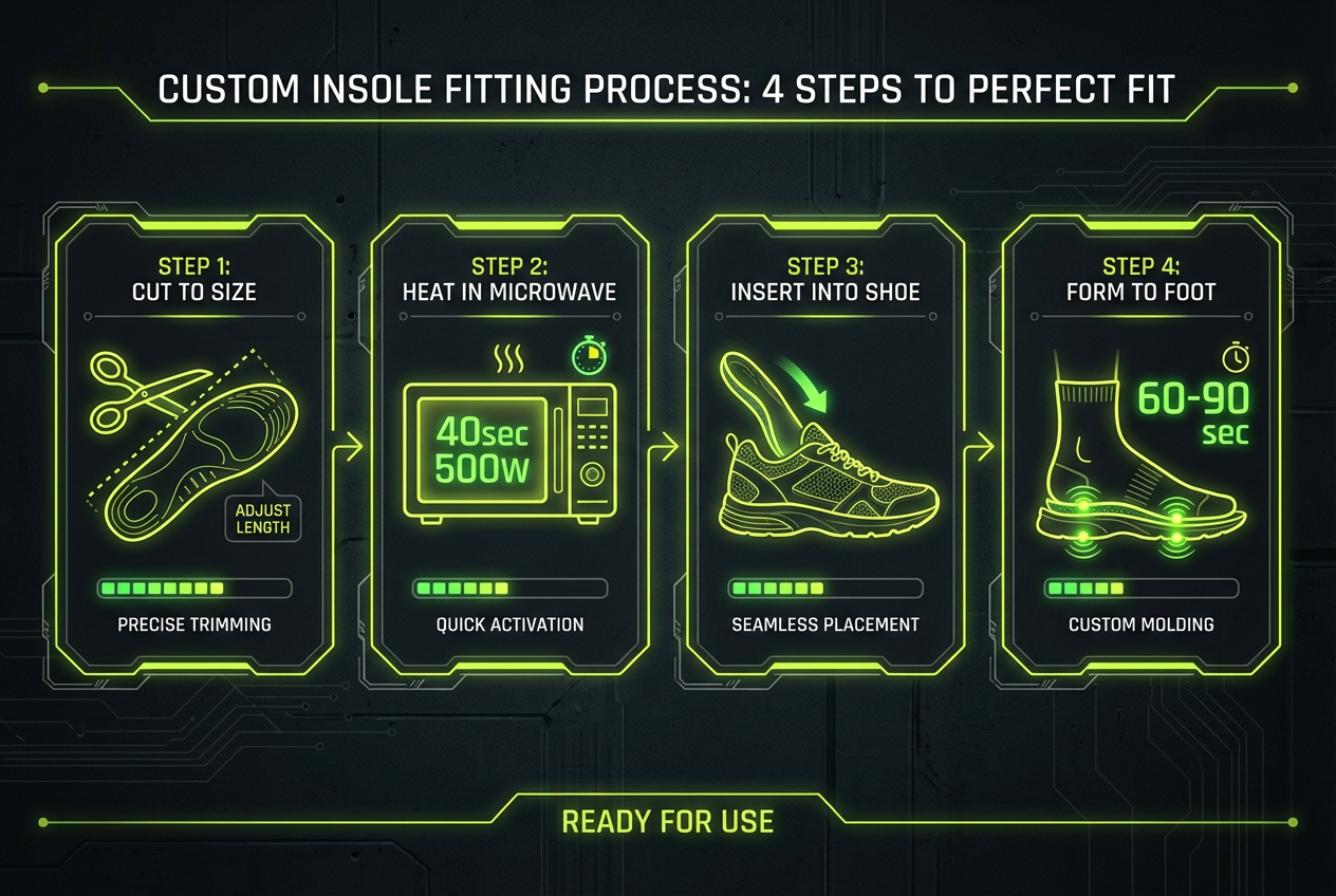 4-Schritt Anleitung zur Custom-Fit Anpassung der impaect Einlegesohle